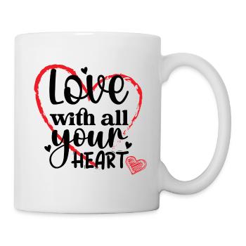Love with all your heart - Mug - white - Right