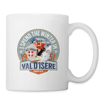 I spend the winter in Val d Isère - Mug - white - Right