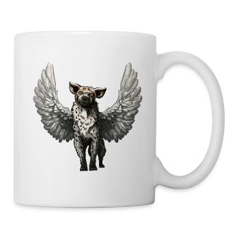 Ange Hyène avec des ailes - Mug blanc - blanc - Droite