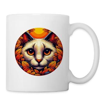 Cat tomcat in sunset autumn - Mug - white - Right
