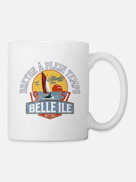 Breton à plein temps Belle Ile - Mug blanc - blanc