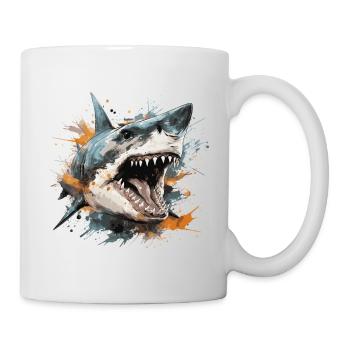 Tête de requin - Mug blanc - blanc - Droite