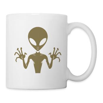 Alien Alien Body Silhouette with Hands: A unique d - Tasse - Weiß - Rechts