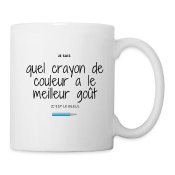 Le crayon bleu a meilleur goût - Mug blanc - blanc - Droite