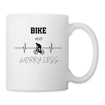 Bike more, worry less - Mug - white - Right