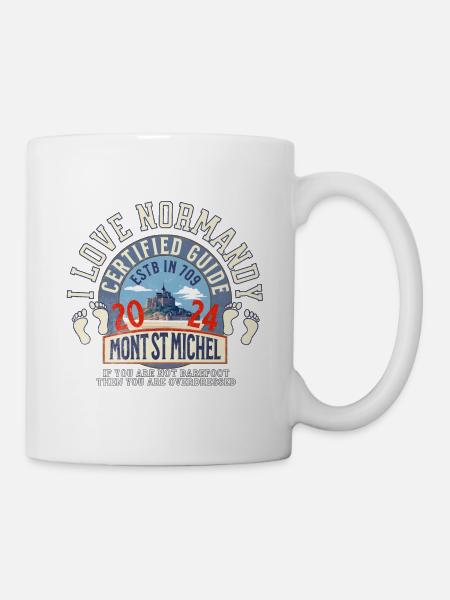 Ich liebe die Normandie und den Berg St. Michel - Tasse - Weiß