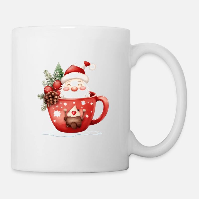 Gnome dans une tasse de Noël - Mug blanc - blanc