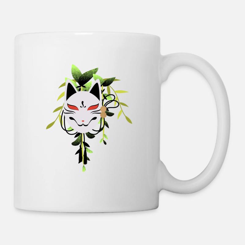 Japan Fox Mask Green - Mug - white