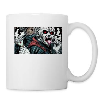 Eiscreme lecken maskierter Psycho - Tasse - Weiß - Rechts