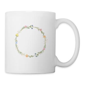 Pastel, Floral Wreath Personalizable - Mug - white - Right