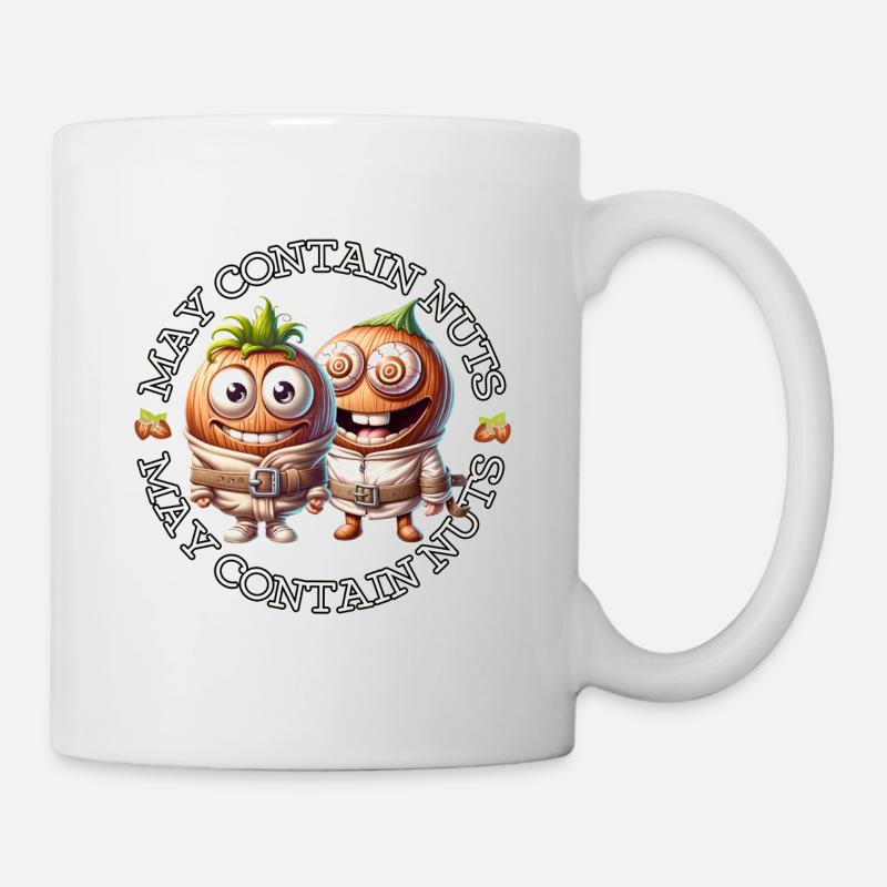Peut contenir des traces de fruits à coque - crazy nuts - Mug blanc - blanc