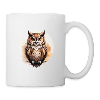 Owl Cool Stylish Feathers in This Design Bird - Mug - white - Right