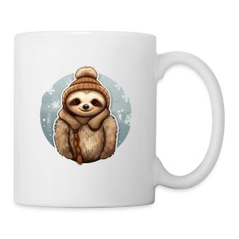 Faultier im Winter - Tasse - Weiß - Rechts