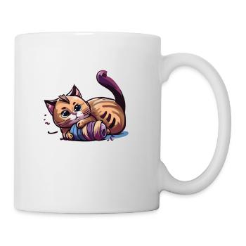 Chat jouant avec de la laine (Collection d’animaux magiques) - Mug blanc - blanc - Droite