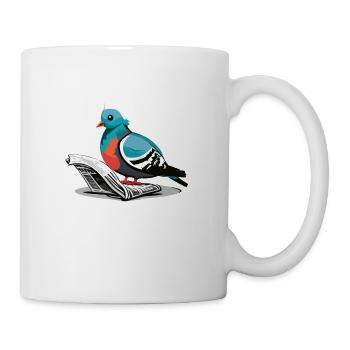 Pidgeon reading Newspaper (Magical Animals) - Mug - white - Right