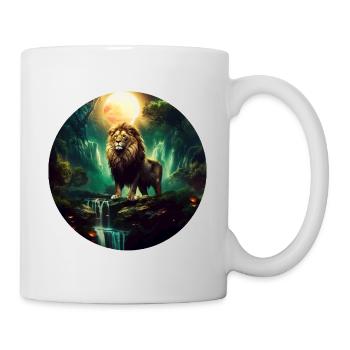 Majestätischer Löwe König der Tiere Geschenk Löwen - Tasse - Weiß - Rechts