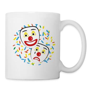 Karneval und Faschingsmasken mit Konfetti. - Tasse - Weiß - Rechts