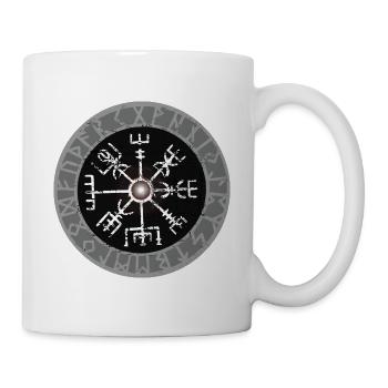 Weißer Wikinger Kompass Valhalla Vegvisir - Tasse - Weiß - Rechts