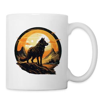 Geschenk Wikinger Wolf Krafttier Schamane Odin - Tasse - Weiß - Rechts