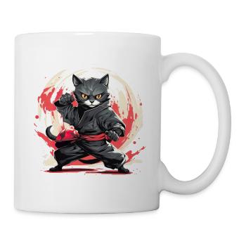 Japanische Katze Samurai Style für Katzen Fans - Tasse - Weiß - Rechts