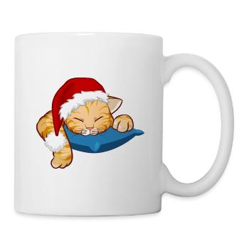 Sleepy Christmas Cat - Tasse - Weiß - Rechts