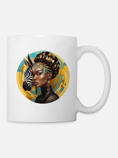 Portrait Frau Afrika Power Geschenk Afrika Fans - Tasse - Weiß