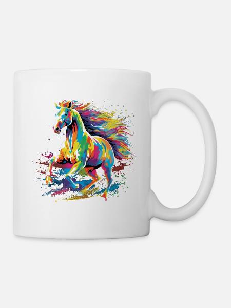 Wunderschönes Pferd Dorfkinder Reiter Reitsport - Tasse - Weiß