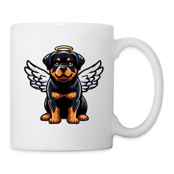 Süßer Rottweiler-Engel - Liebevoll und Himmelsnah - Tasse - Weiß - Rechts