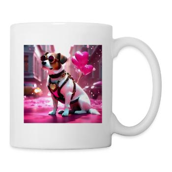 Ballons de chien rose steampunk art design - Mug blanc - blanc - Droite