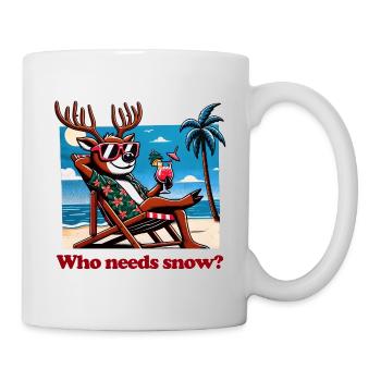 funny anti christmas reindeer on holiday - Mug - white - Right