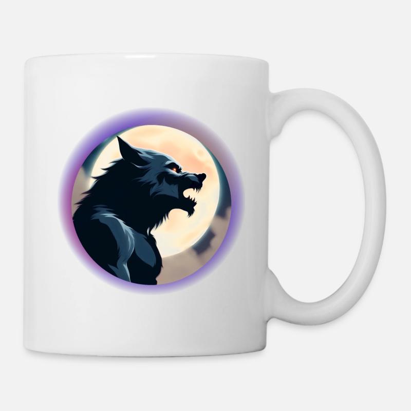 Werewolf loves the moon - Mug - white