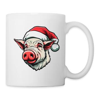 Pig Christmas Animal Head Sow - Mug - white - Right