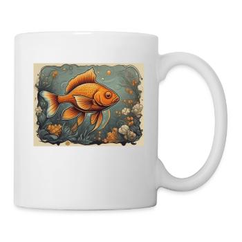 poisson rouge - Mug blanc - blanc - Droite
