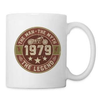 1979 Vintage Man Myth Legend Motorcycle Biker - Mug - white - Right