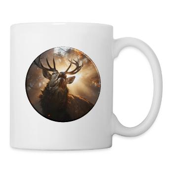 Cerf rugissant dans la lumière du soir - Mug blanc - blanc - Droite