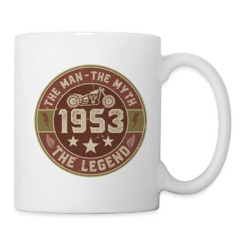 1953 Vintage Man Myth Legend Motorcycle Biker - Mug - white - Right