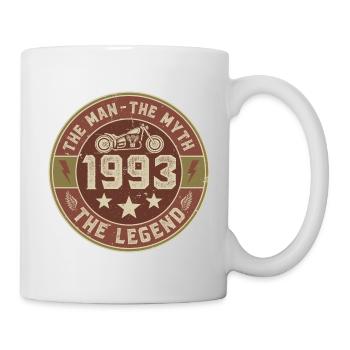 1993 Vintage Man Myth Legend Motorcycle Biker - Mug - white - Right