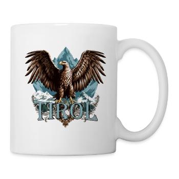 Tirol mit Adler dem Land Tirol die Treue, Geschenk - Tasse - Weiß - Rechts