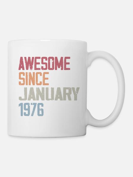 Geburtstag Januar 1976 Retro 1976 Januar - Tasse - Weiß