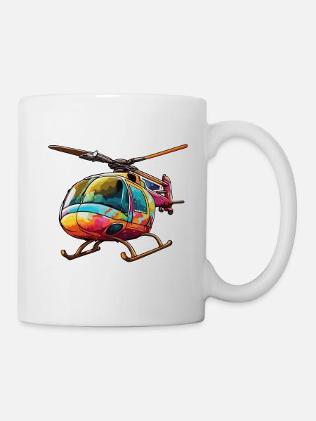 Helikopter / Hubschrauber / fliegen / Luftfahrt - Tasse - Weiß