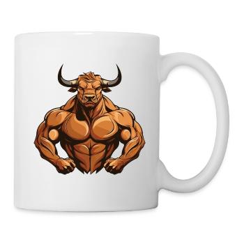 Bulle Stier Muskeln Beast Gym Martial Arts MMA - Tasse - Weiß - Rechts
