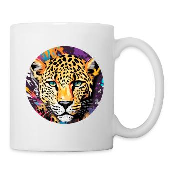 Léopard / guépard / Animal / Animal imprimé / motif - Mug blanc - blanc - Droite