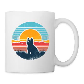 Cairn Terrier Vintage coucher de soleil - Mug blanc - blanc - Droite