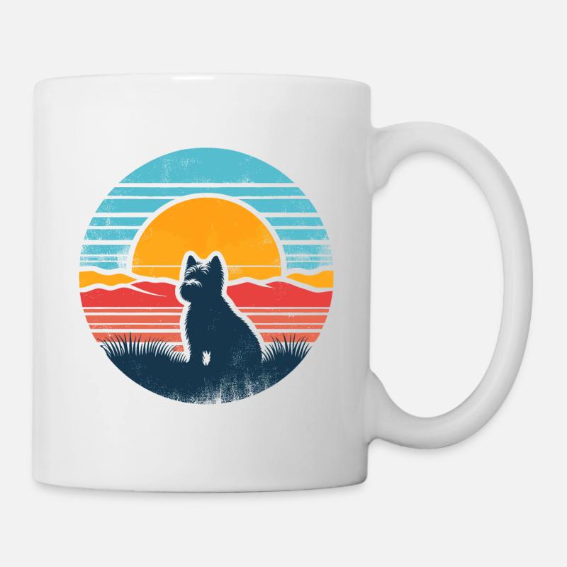 Cairn Terrier Vintage Sunset - Tasse - Weiß