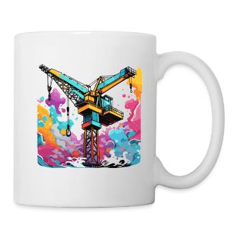 Crane / construction site / winch / crane system - Mug - white - Right