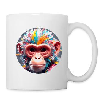 Singe / Animal / Zoo / Chimpanzé / Sauvage / Bande dessinée - Mug blanc - blanc - Droite