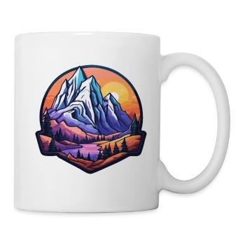 Berg / Alpen / Gipfel / Natur / Wald / Gestein - Tasse - Weiß - Rechts