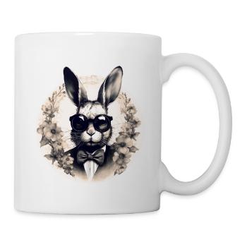 Lapin cool avec des lunettes de soleil - Mug blanc - blanc - Droite