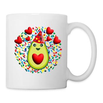 Avocado Liebe mit viel Herz. - Tasse - Weiß - Rechts