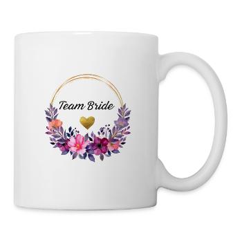 Junggesellinnenabschied Team Bride Blumenkranz - Tasse - Weiß - Rechts